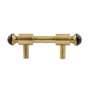 Furniture pull handle with Black Swarovski Crystal