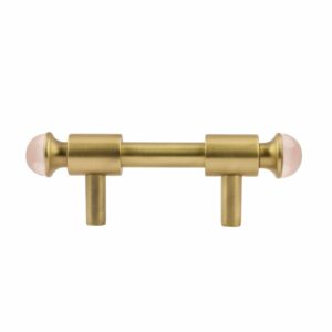 Furniture pull handle with Clear Quartz 64mm
