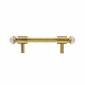 Furniture pull handle with Clear Quartz 96mm