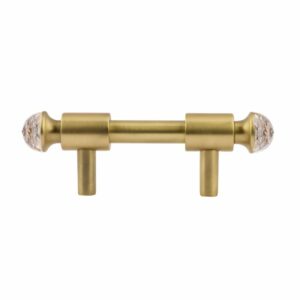 Furniture pull handle with Clear Swarovski Crystal